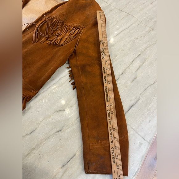 Vintage 60’s Brown Suede Western Fringe Jacket Sylvia Women Sz L Boho Hippie - Picture 9 of 16